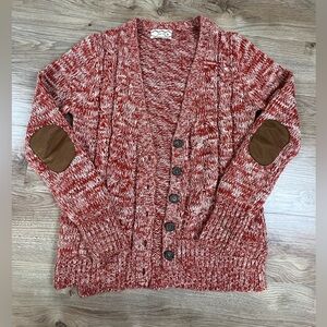 Pink Rose Red and White Cardigan